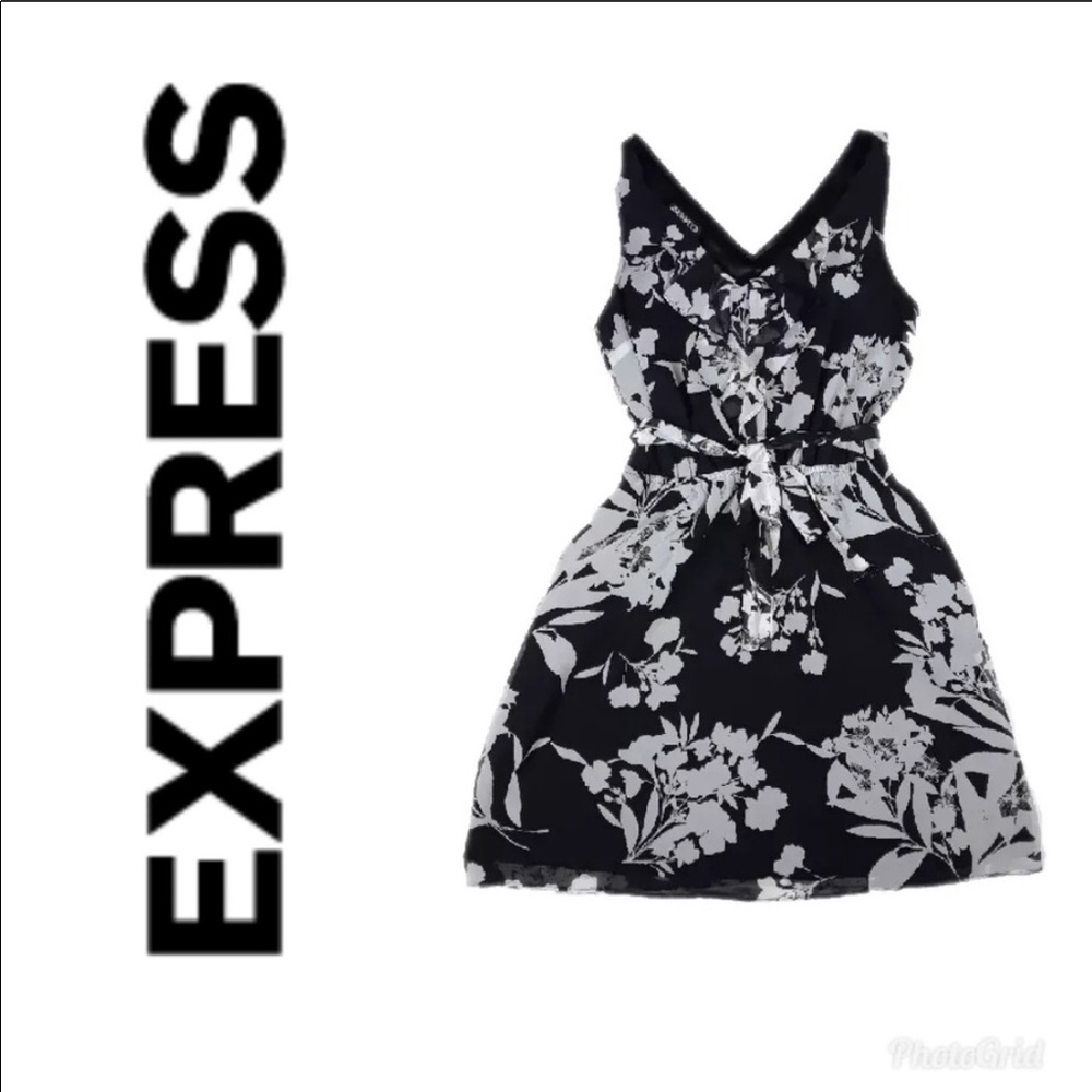 Express Floral Ruffled Dress